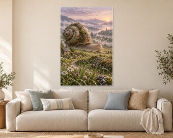 Giant Snail Art Print | Meadow Cottage Fantasy Wall Decor