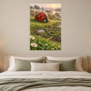 Ladybug Art Print | Cottage Garden Fantasy Wall Decor immagine 4