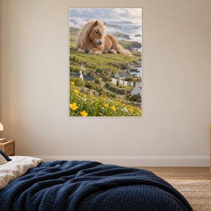 Shetland Pony Art Print | Seaside Village Fantasy Wall Decor image 16