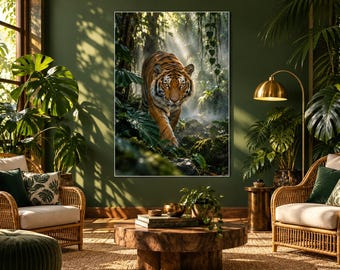 Bengal Tiger Print | Jungle Wildlife Wall Art | Cinematic Animal Portrait