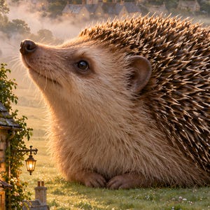 Hedgehog Art Print | Cozy Village Bakery Fantasy Wall Decor immagine 19