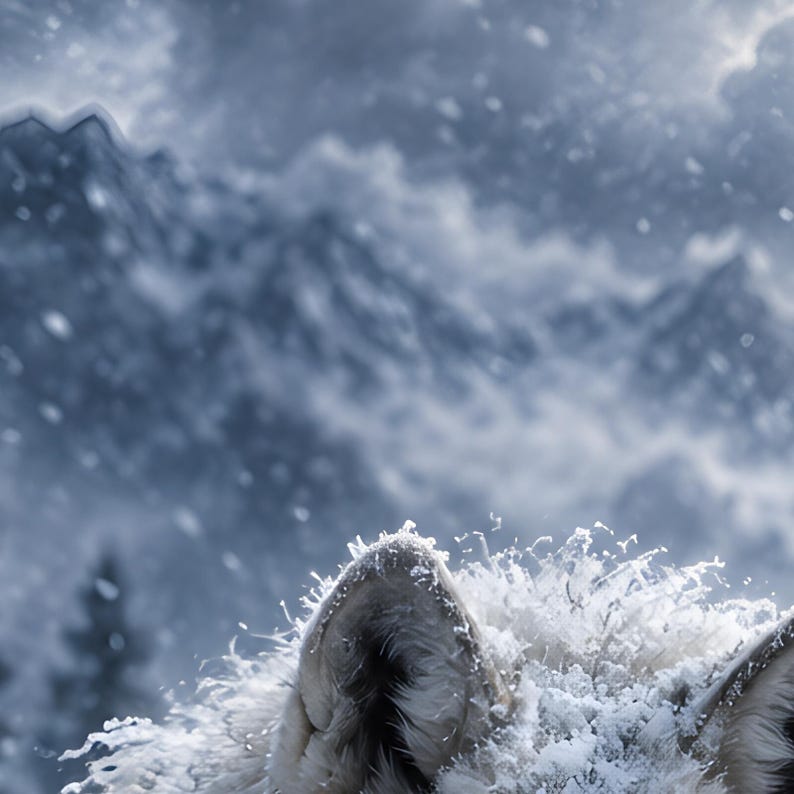 Arctic Wolf Print | Snow Wildlife Wall Art | Cinematic Animal Portrait image 3