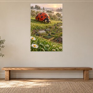 Ladybug Art Print | Cottage Garden Fantasy Wall Decor immagine 13
