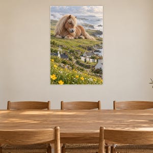 Shetland Pony Art Print | Seaside Village Fantasy Wall Decor image 8