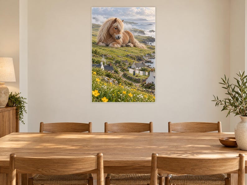 Shetland Pony Art Print | Seaside Village Fantasy Wall Decor image 8