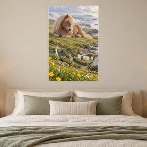 Shetland Pony Art Print | Seaside Village Fantasy Wall Decor image 4