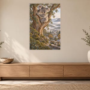 Koala Art Print | Eucalyptus Village Fantasy Wall Decor bild 12