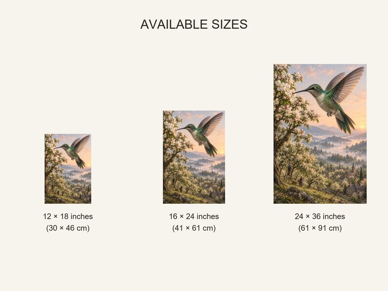 Hummingbird Art Print | Blossom Orchard Fantasy Wall Decor imagen 20