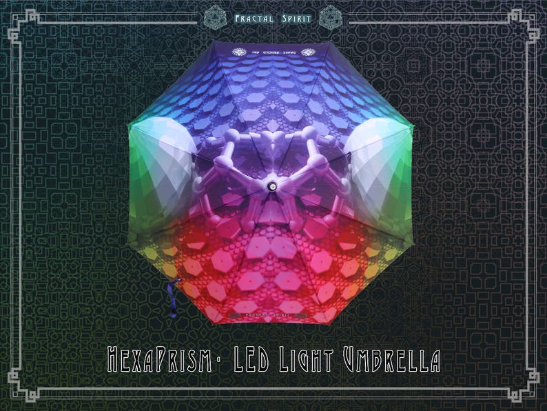 Art Umbrella with LED /& Flashlight HexaPrism