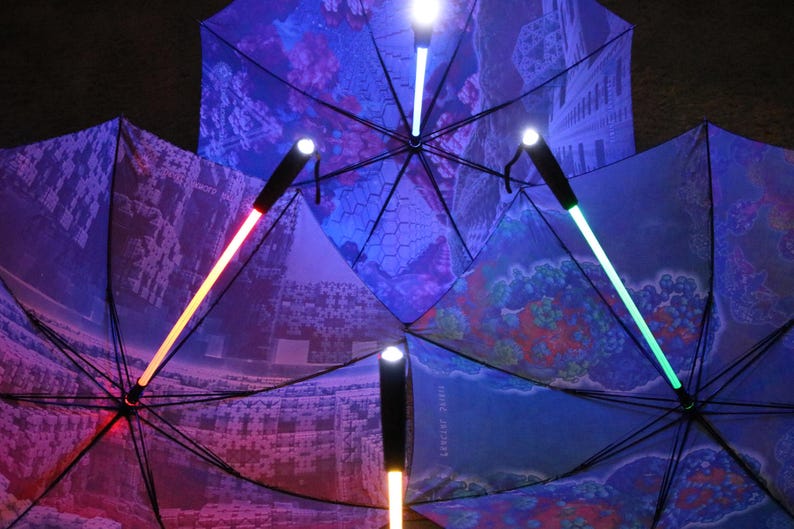 Art Umbrella with LED /& Flashlight HexaPrism