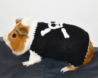 Guinea Pig Sweater Skull - Guinea Pig Clothes - Halloween Guinea Pig Costume - Guinea Pig Outfuts - Small Pet Chinchilla Ferret Apparel