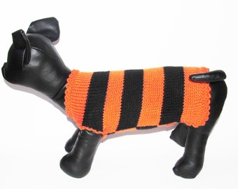 Pet clothes for Halloween - Orange and black stripes Halloween pet clothing pet sweater apparel dog clothing dog clothes small medium large