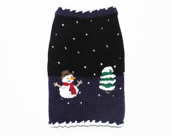 Pull de chien de Noël - Bonhomme de neige et arbre de Noël Vêtements de chien d’hiver Vêtements pour animaux de compagnie pour Noël Petits Medim et Grands Vêtements pour chiens