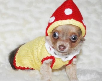 Small Dog Clothes Dog Sweater Mushroom Chihuahua Clothes Yorkie Clothing Halloween Dog Costume French Bulldog Pitbull Puppy Outfits Hoodie