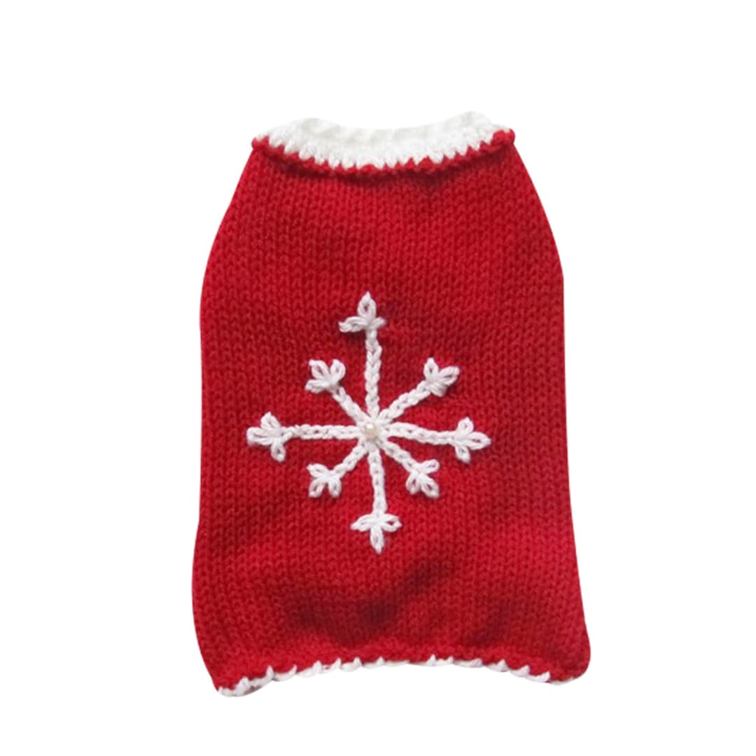 Christmas Dog Clothes Red Christmas Dog Sweater Snowflake Small Medium