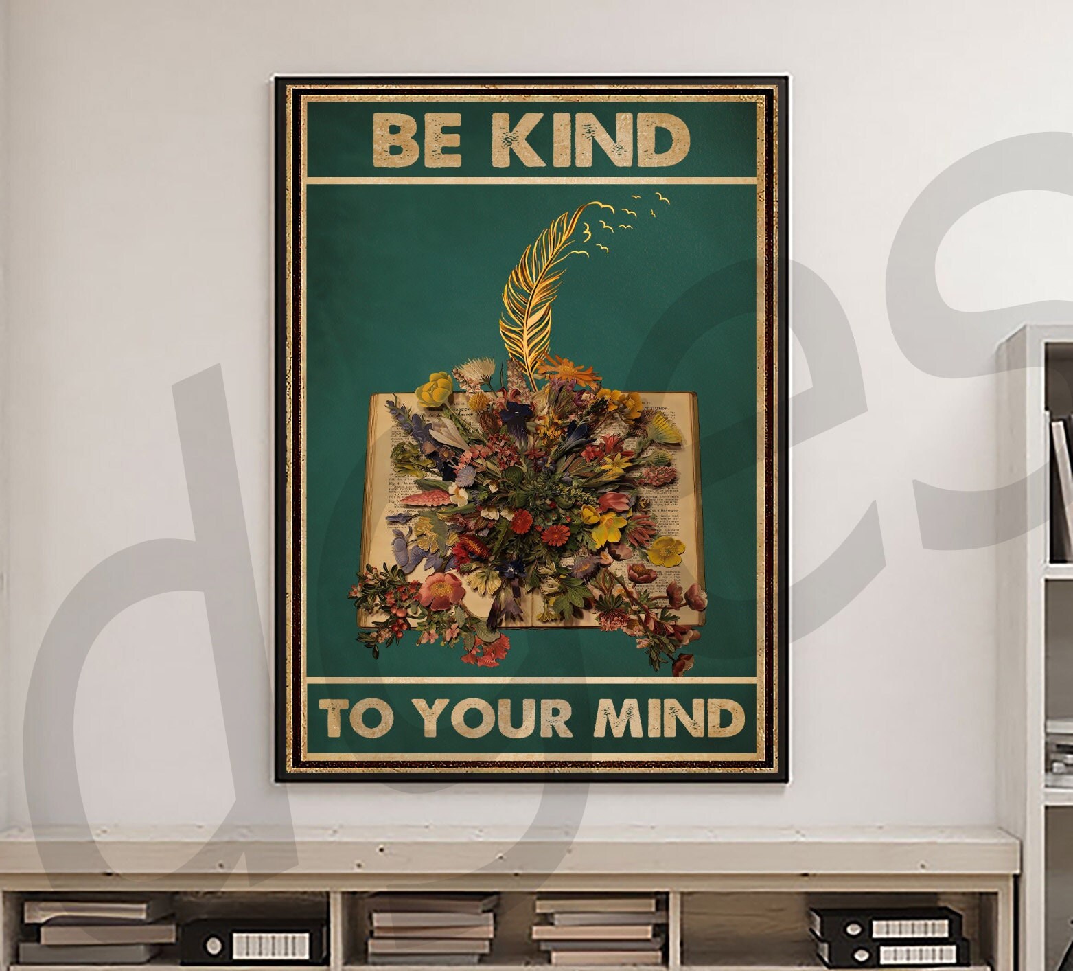 Vintage Books Poster, Mental Be Kind To Your Mind Poster