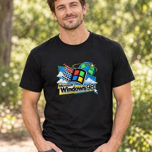 Windows 98 Inspired Unisex Classic Tee | Microsoft Logo Gildan 5000