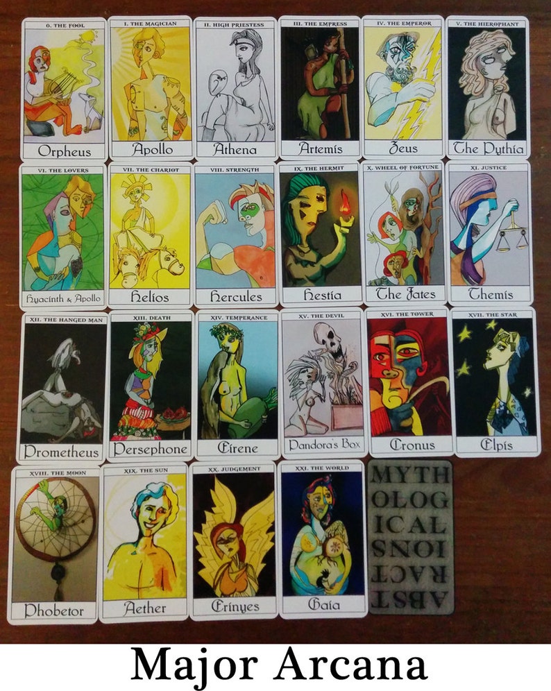 Greek Mythology Tarot Deck, tarot cards, cubism-inspired, Mythological Abstractions image 2