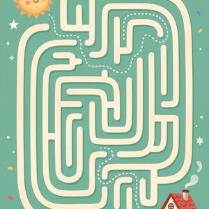 Labyrinth Knobelbuch Kinder PDF zum Ausdrucken | 25 Labyrinthe mit Lösungen 3 Schwierigkeitsstufen | Rätselheft 5-10 Jahre image 1