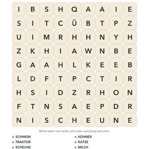 Word search puzzle book for children, printable PDF | 25 word search puzzles with solutions, 3 levels | Word search puzzle booklet for ages 6-10 image 2