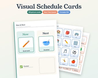 Visual Schedule Cards Printable, Now and Next Board, First Then Board, Autism Visual Aids, SEND Routine Cards, Toddler Daily Routine PDF