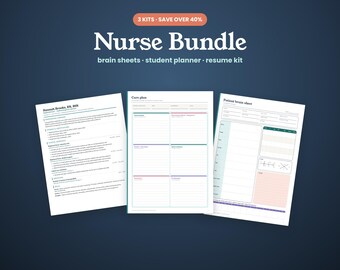 Pflegepaket, Pflege-Übersicht, Planer für Pflegestudierende, Pflegeplanvorlage, Medikamentenkarten, Lebenslaufvorlage für Pflegekräfte (Word), Geschenk für frisch examinierte Pflegekräfte