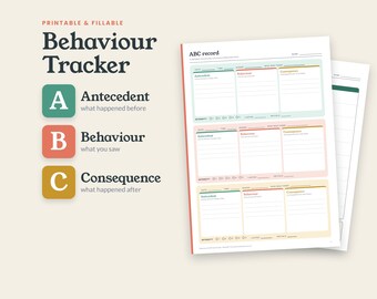 Behavior Tracker Printable, ABC Data Sheet, Behaviour Chart, SEND Behaviour Log, Frequency & Duration Data, Special Education, Fillable PDF
