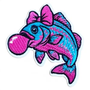 Embroidered Iron-On Patch:  Pretty Fishy