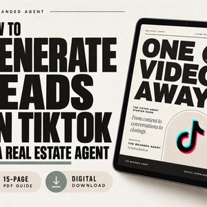 TikTok-guide för fastighetsmäklare | Marknadsföring i sociala medier och leadgenerering för mäklare | 15-sidig PDF