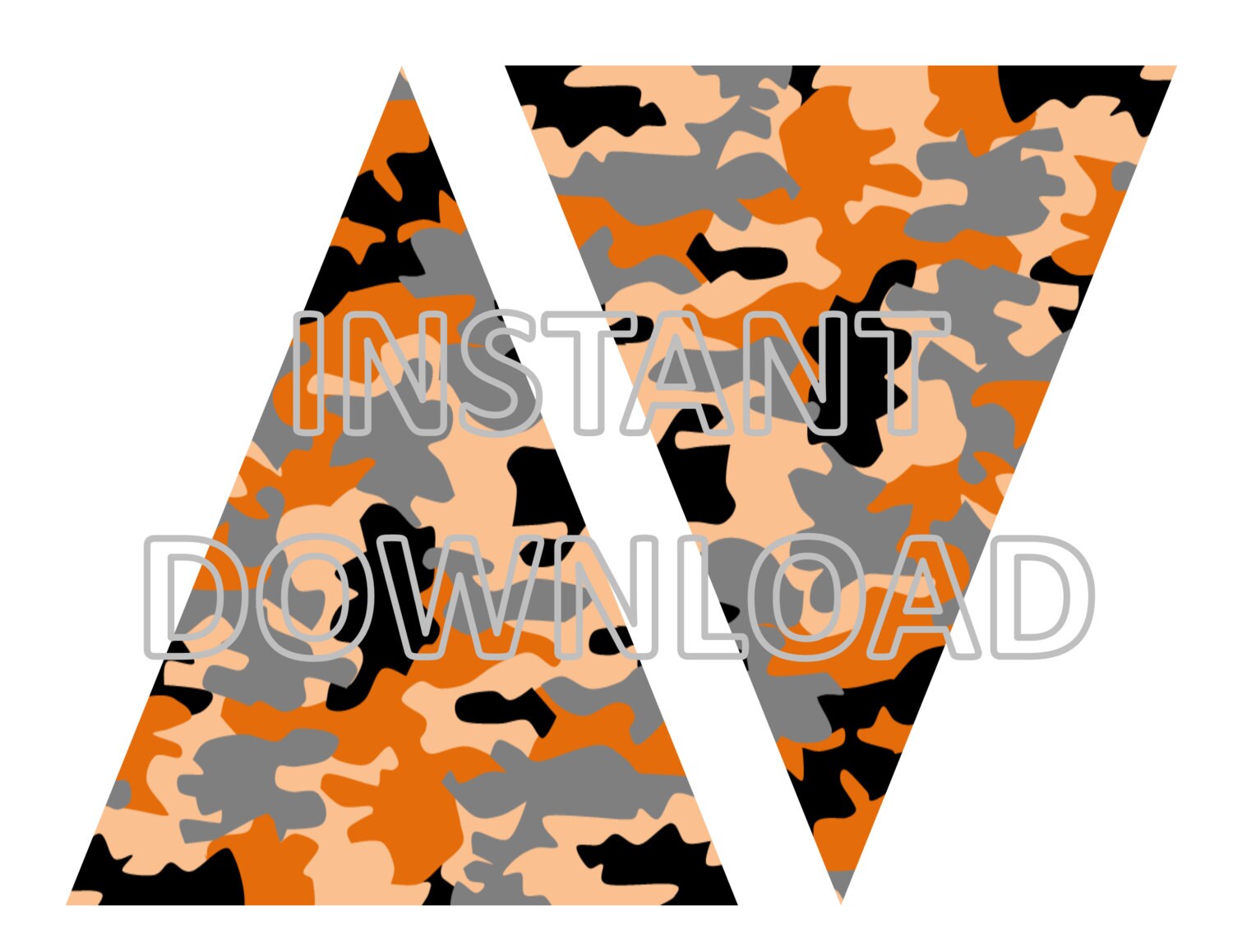 Orange Camo Camouflage Banner Printable DIY Custom Banner Etsy
