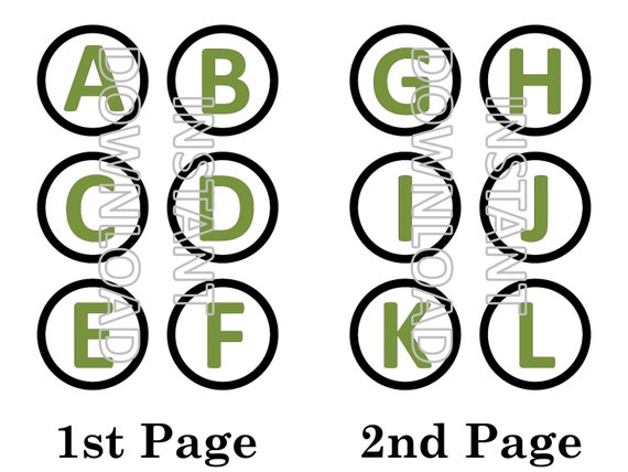 olive green alphabet banner letters printable green bunting etsy
