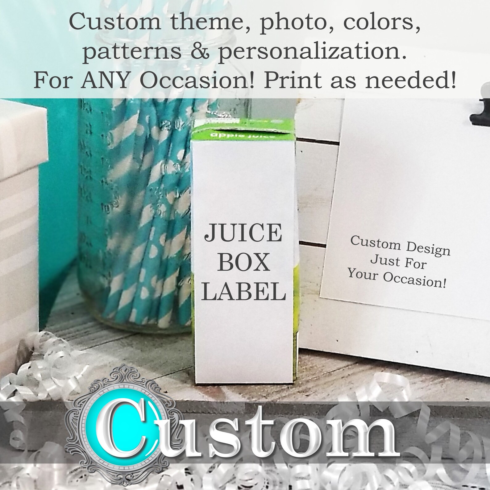 Custom Juice Box Labels Printable Juice Box Labels Etsy