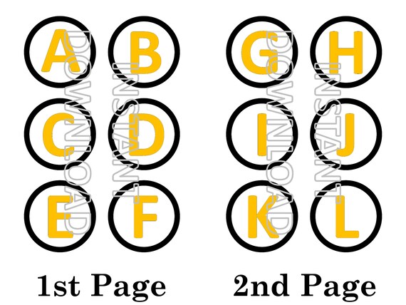 gold yellow alphabet banner letters printable decor gold etsy