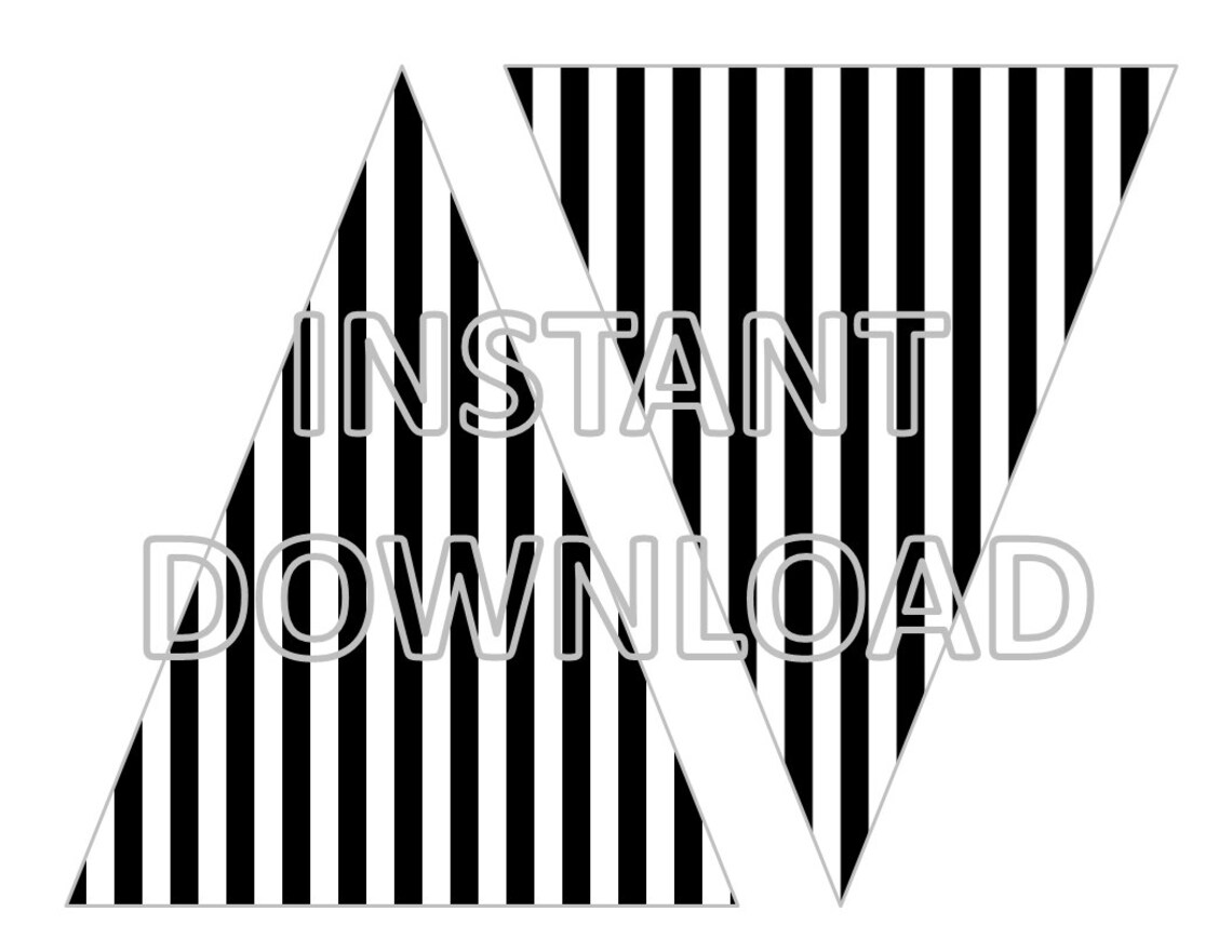 Black White Stripe Banner Printable DIY Custom Banner | Etsy