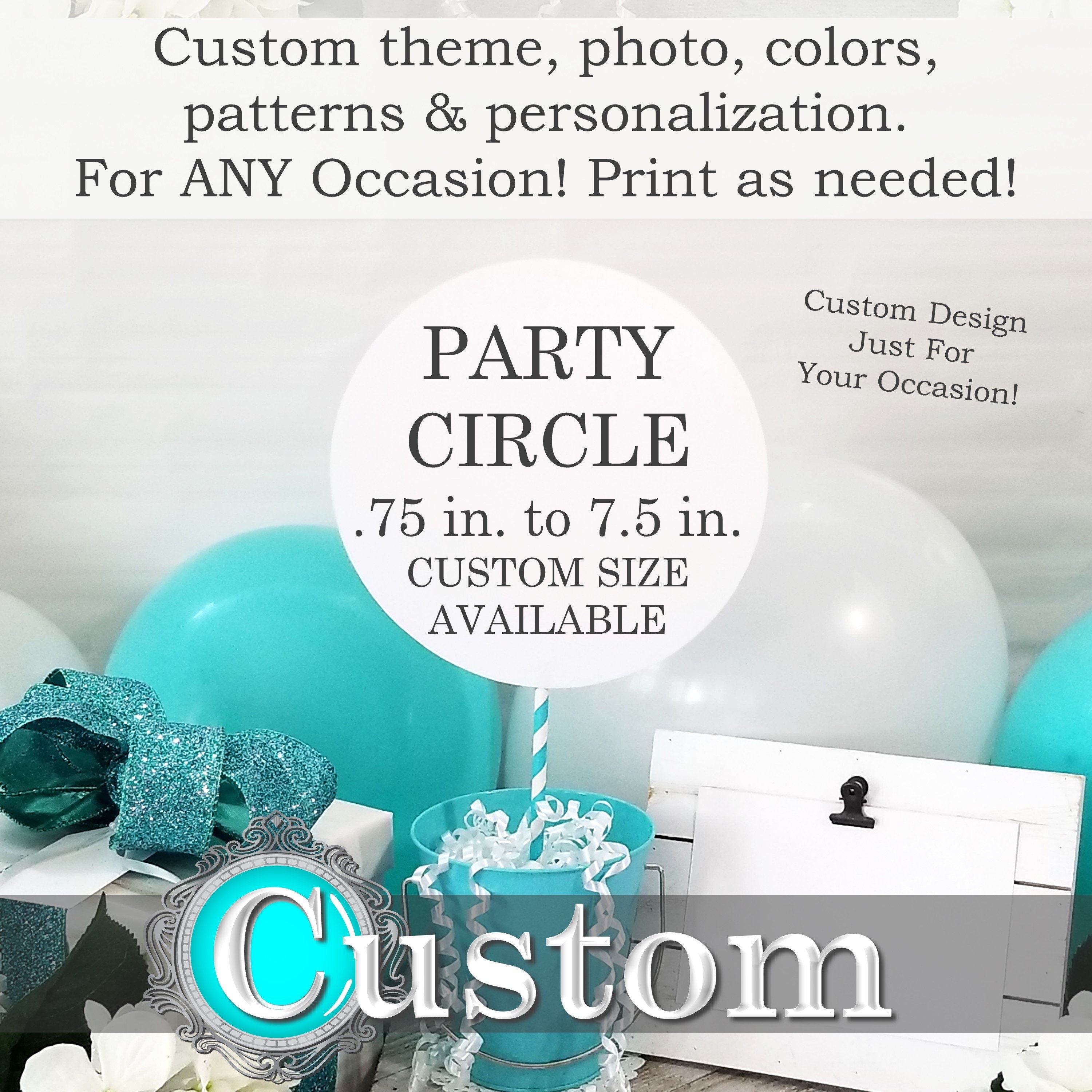Custom Party Circles Printable Party Circles Personalized | Etsy