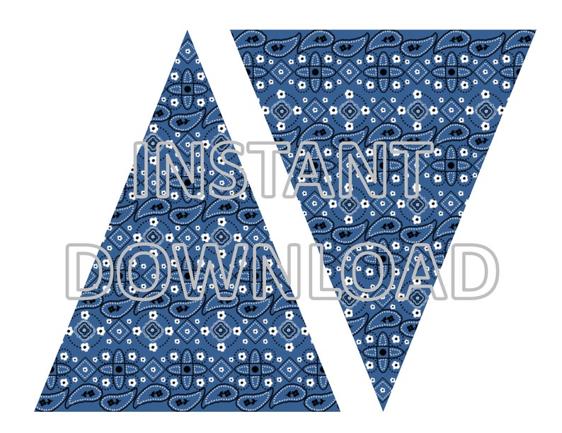 Kids Farm Party Decor Instant Download Brown Cow Print Blue Jean Gingham Country Banner Printable Bandana Farm Printable Party Decor