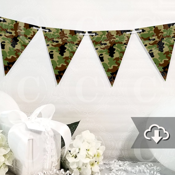 Camo Camouflage Banner Printable Diy Custom Banner Hunting Etsy