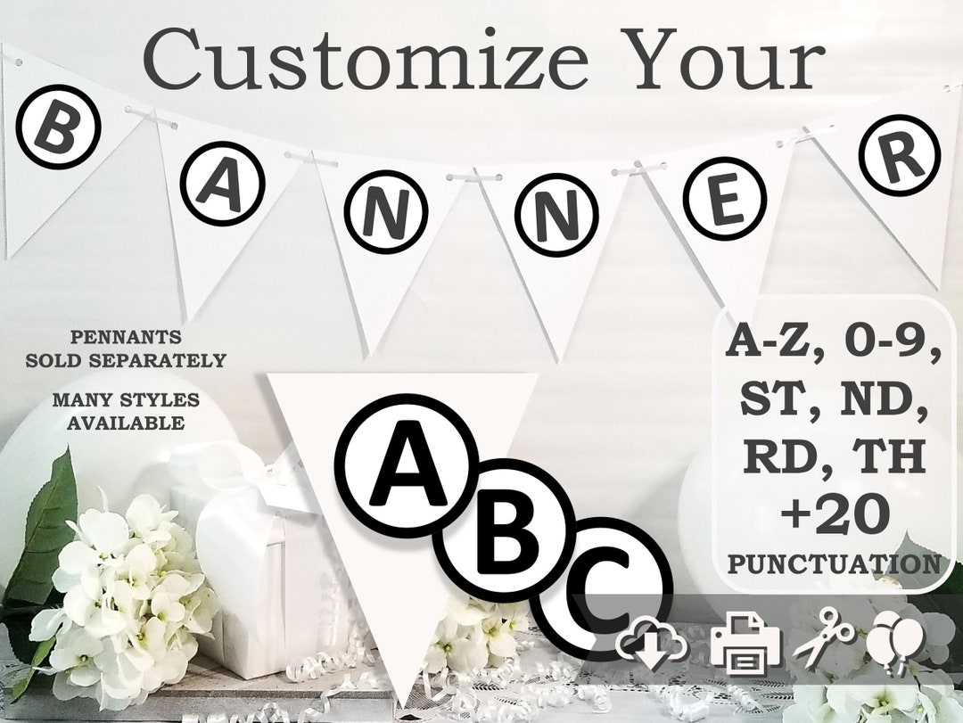 Black Alphabet Banner Letters Printable, Black Bunting Letters, DIY ...