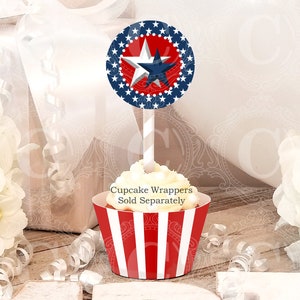 Printables For Patriotic Cupcake Toppers