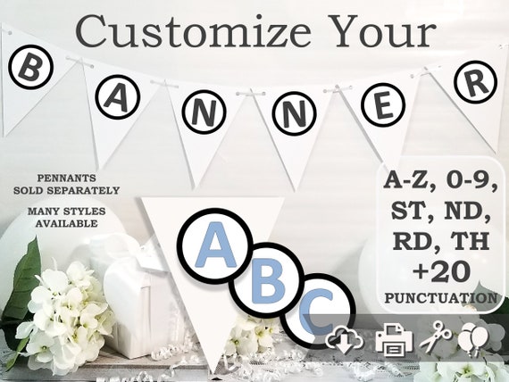 baby blue banner alphabet letters for personalized banner pdf printables diy party decorations by cameo party designs by cameo party designs catch my party