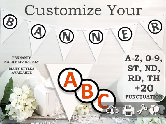 bright orange alphabet banner letters printable orange bunting letters diy custom banner punctuation included printable party decor by cameo party designs catch my party