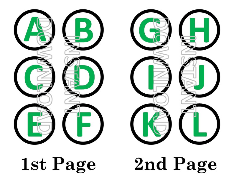 Green Banner Alphabet Letters for Personalized Banner, PDF Printables, DIY Party Decorations by Cameo Party Designs image 2