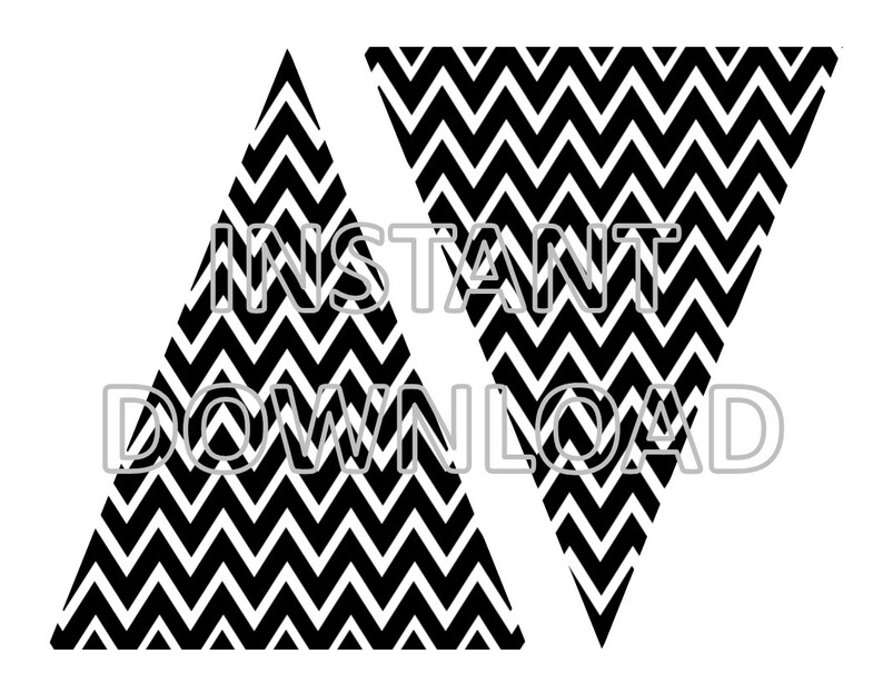 Black Chevron Banner Printable, DIY Custom Banner, Chevron Bunting Banner Printable, Printable Party Decor, Instant Download image 4