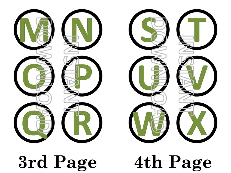 olive green alphabet banner letters printable green