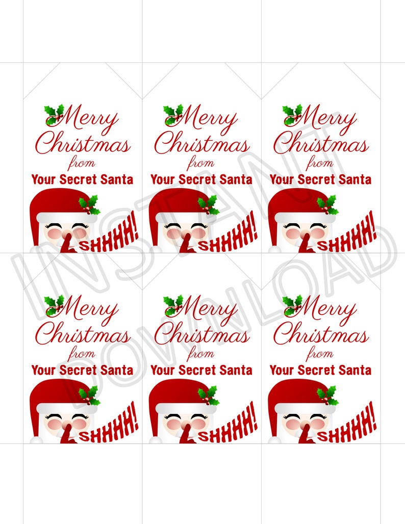 Downloadable Secret Santa Gift Tags Printable Free