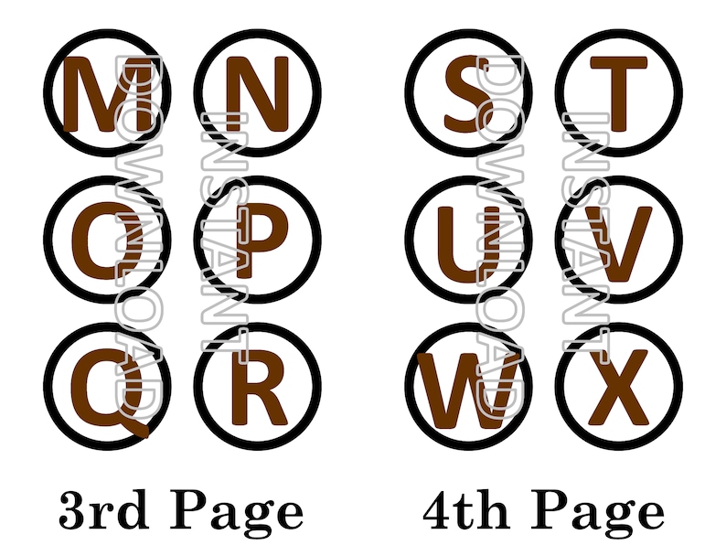 Brown Alphabet Banner Letters Printable Brown Bunting Etsy