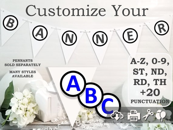royal blue alphabet banner letters printable royal blue etsy
