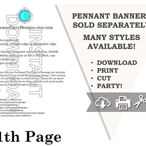 Green Banner Alphabet Letters for Personalized Banner, PDF Printables, DIY Party Decorations by Cameo Party Designs image 7