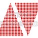 Crimson Red Gingham Banner Printable, DIY Custom Banner, Bunting Banner ...