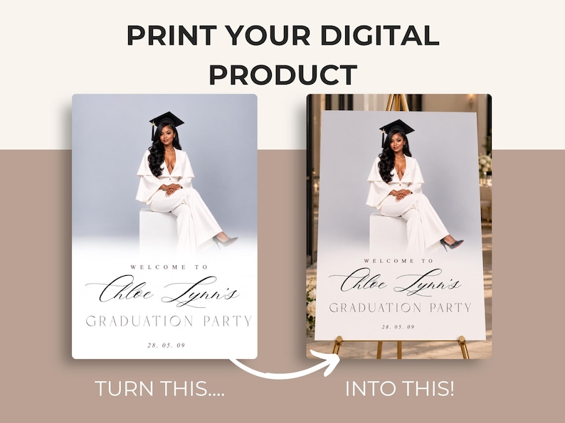 Graduation Poster Template, Editable Senior Graduation Sign, Canva ...